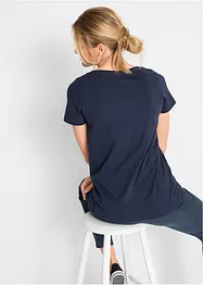 Shirt mit Herzdruck aus Bio-Baumwolle, kurzarm, bonprix