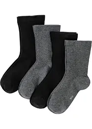 Socken mit druckfreiem Bündchen mit Bio Baumwolle (4er Pack), bonprix