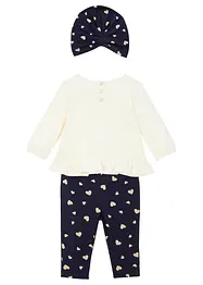 T-shirt + legging + bonnet bébé (Ens. 3 pces.) coton, bonprix