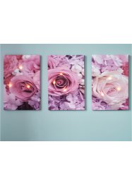 Tableau LED avec roses (Ens. 3 pces.), bpc living bonprix collection