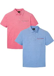 Lot de 2 polos en maille piquée, 100% coton, bonprix