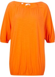 Shirt mit Gummibund am Saum aus Bio-Baumwolle, kurzarm, bpc bonprix collection