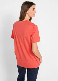 Lot de 5 T-shirts longs amples à col en V, manches courtes, bonprix