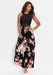 Sommer-Maxikleid mit Blumen-Print und Spitze, bonprix