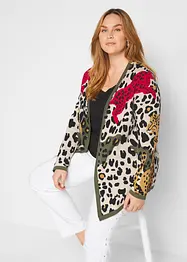 Strickjacke mit Leo-Print, bpc selection