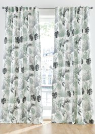 Baumwoll Vorhang mit Blätterdruck (1er Pack), bpc living bonprix collection