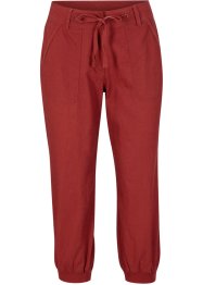 Pantalon en lin 3/4 avec taille confortable, Loose-Fit, bpc bonprix collection