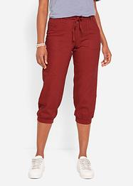 3/4 Hose mit Leinen und Bequembund, Loose-Fit, bpc bonprix collection