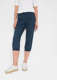 Pantalon 3/4 en lin avec taille confortable, Loose-Fit, bonprix