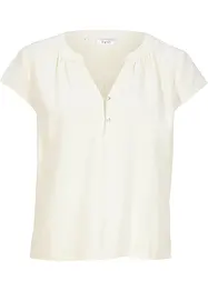 Kurzgeschnittene Bluse mit Leinen und Seitenschlitzen, bonprix