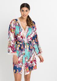 Satin Kimono mit modernem Paisley Print, BODYFLIRT