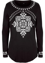 T-shirt manches longues coton à motif norvégien, bpc bonprix collection