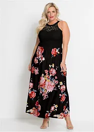 Sommer-Maxikleid mit Blumen-Print und Spitze, bonprix