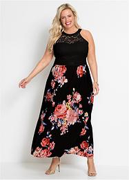 Sommer-Maxikleid mit Blumen-Print und Spitze, BODYFLIRT boutique