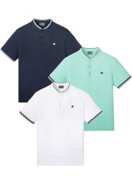 Poloshirt mit Stehkragen, kurzarm (3er Pack), bpc selection