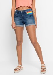 Pride Jeans-Shorts mit Flaggen-Detail, RAINBOW