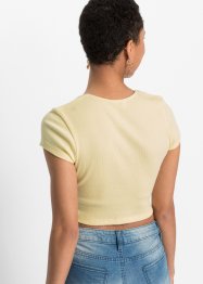 T-shirt côtelé raccourci en coton durable, RAINBOW