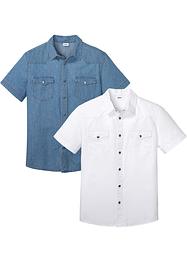 Jeanshemd, Slim Fit, Kurzarm (2er Pack), John Baner JEANSWEAR