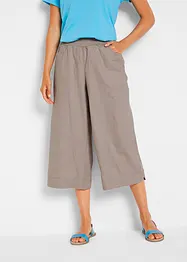 Pantalon en lin majoritaire, longueur 3/4, bonprix