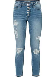 Jean skinny taille mi-haute, effets destroy, bonprix