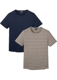 T-Shirt mit Rollsaum Slim Fit, (2er Pack), RAINBOW