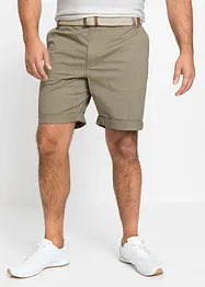 Stretch-Chino-Bermuda mit Gürtel, Regular Fit, bonprix