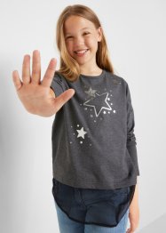 Mädchen Langarmshirt mit Tülleinsatz, bpc bonprix collection