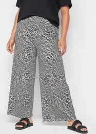 Pantalon palazzo en jersey avec taille confortable, imprimé, bonprix