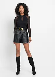 Short enduit avec ceinture, bonprix