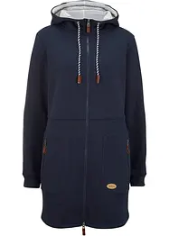 Gilet sweat long à capuche, bonprix