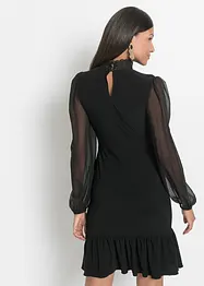 Minikleid aus leichtem Chiffon mit Häkel-Einsatz, bonprix