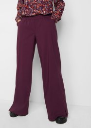 Pantalon taille extensible en bengaline avec jambes larges et fente, taille confortable, bpc bonprix collection