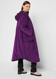 Weit geschnittener Cord-Mantel mit Teddy-Fleece Kapuze, Tunnelzug und  großen Taschen, bpc bonprix collection