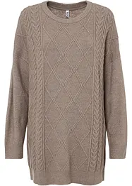 Oversize-Pullover mit Zopfmuster, bonprix