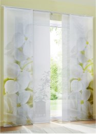 Schiebegardinen-Set mit Orchideenblüte und einfarbig (2-tlg.), bpc living bonprix collection
