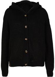 Strickjacke mit großen Knöpfen und Kapuze, bpc bonprix collection