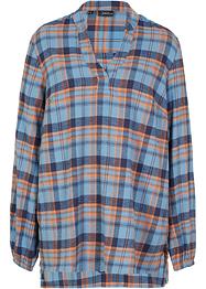 Baumwollflanell-Tunikabluse, langarm mit Keyhole-Ausschnitt, bpc bonprix collection