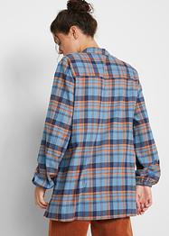 Baumwollflanell-Tunikabluse, langarm mit Keyhole-Ausschnitt, bpc bonprix collection