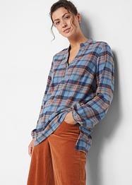 Baumwollflanell-Tunikabluse, langarm mit Keyhole-Ausschnitt, bpc bonprix collection
