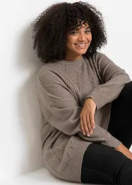 Oversize-Pullover mit Zopfmuster, bonprix