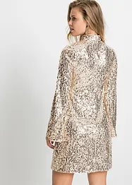 Paillettenkleid mit Trompeten-Ärmel, bonprix