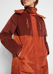 Long-Parka mit Kapuze und Materialmix, gerade geschnitten, bpc bonprix collection
