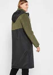 Long-Parka mit Kapuze und Materialmix, gerade geschnitten, bonprix