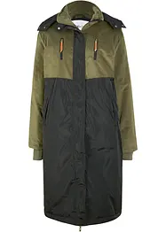 Long-Parka mit Kapuze und Materialmix, gerade geschnitten, bonprix