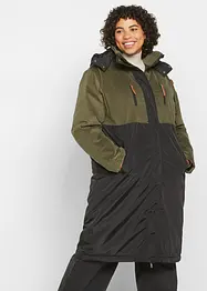 Long-Parka mit Kapuze und Materialmix, gerade geschnitten, bonprix