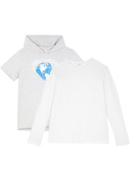 T-shirt et T-shirt manches longues enfant en coton bio (Ens. 2 pces.), bpc bonprix collection