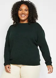 Strick-Pullover mit Rundhals-Ausschnitt in Melange, bonprix