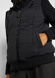 Übergangs-Jacke mit Strickärmeln und Kapuze, bonprix