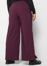Pantalon taille extensible en bengaline avec jambes larges et fente, taille confortable, bpc bonprix collection