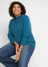 Basic Pullover mit Stehkragen mit recycelter Baumwolle, bonprix